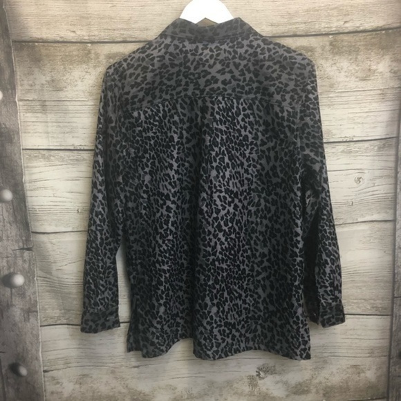 Vintage Erika Studio Cheetah Print Button Up Shirt Jacket Size Medium - Picture 10 of 14
